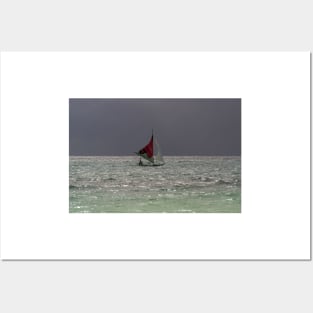 Sailing Boat, Boracay Island, Philippines Posters and Art